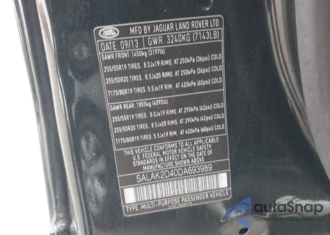 2013 Land Rover Lr4 z USA, uszkodzony, nr VIN SALAK2D40DA693989